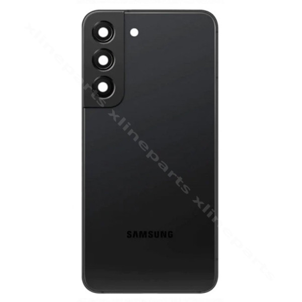 Задняя крышка аккумуляторного отсека, объектив камеры Samsung S22 S901, черный OEM*