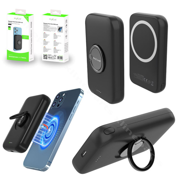 Power Bank Rixus Magnetic Magsafe RXPB28 USB-C 5000mAh black