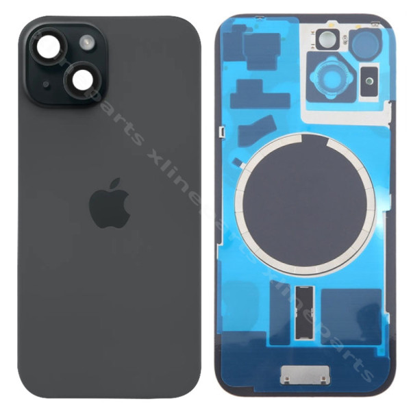 Back Battery Cover Lens Magsafe Apple iPhone 15 Plus black OEM
