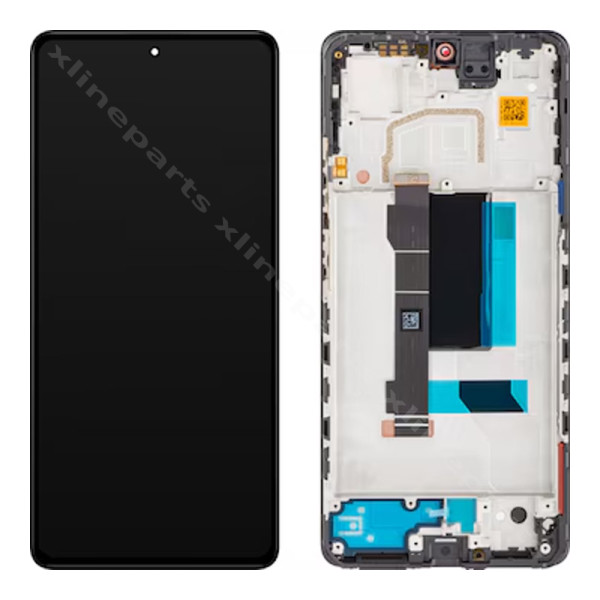 LCD Complete Frame Xiaomi Redmi Note 12 Pro 5G/ Poco X5 Pro 5G black (Original)