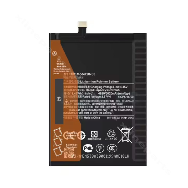 Battery Xiaomi Redmi Note 9 Pro 4G/ Redmi Note 10 Pro 4G 5020mAh (BN53) (Original)*