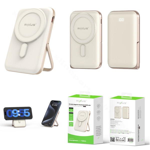 Power Bank Magsafe Rixus Digital Display RXPB37 USB-C 10000mAh rose gold