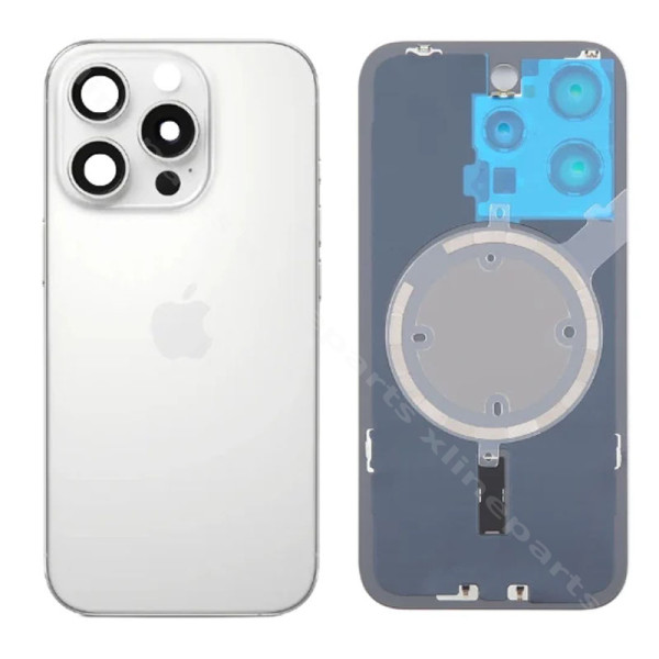 Κάμερα φακού πίσω καλύμματος μπαταρίας Magsafe Apple iPhone 16 Pro Max λευκό OEM