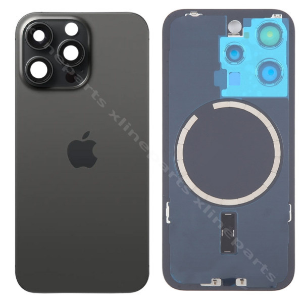 Back Battery Cover Lens Magsafe Apple iPhone 15 Pro black OEM