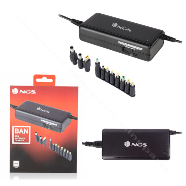 Laptop Charger Universal NGS Ban Manual 11 Tips 90W black