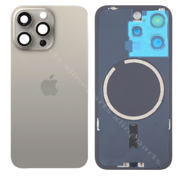Back Battery Cover Lens Magsafe Apple iPhone 15 Pro Max natural OEM*