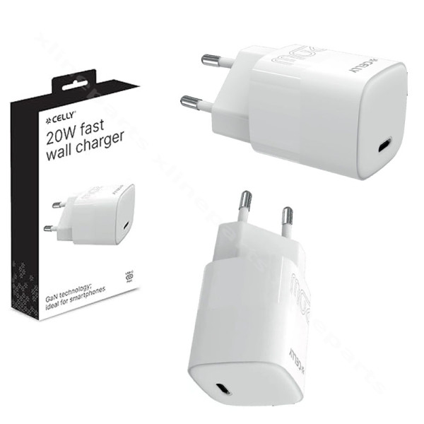 Charger USB-C Celly Gan Pro Power 20W EU white