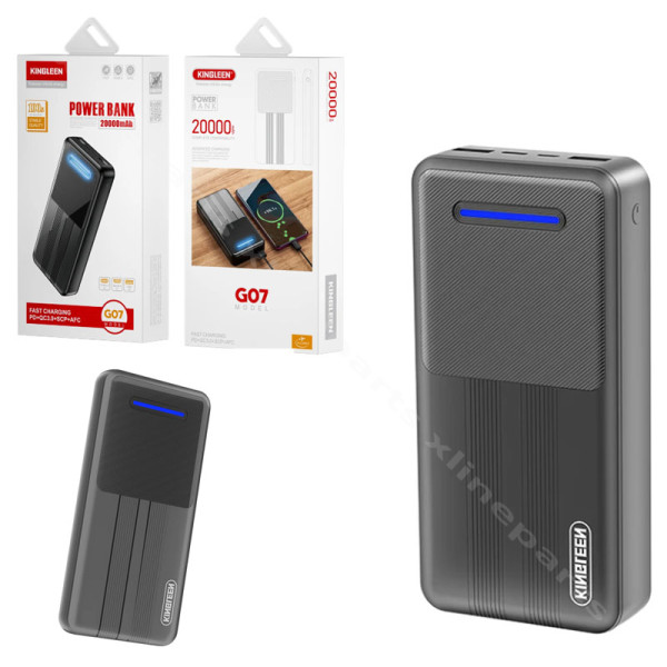 Power Bank Led Light Kingleen G07 Dual USB/ USB-C/ Micro USB 10W 20000mAh black