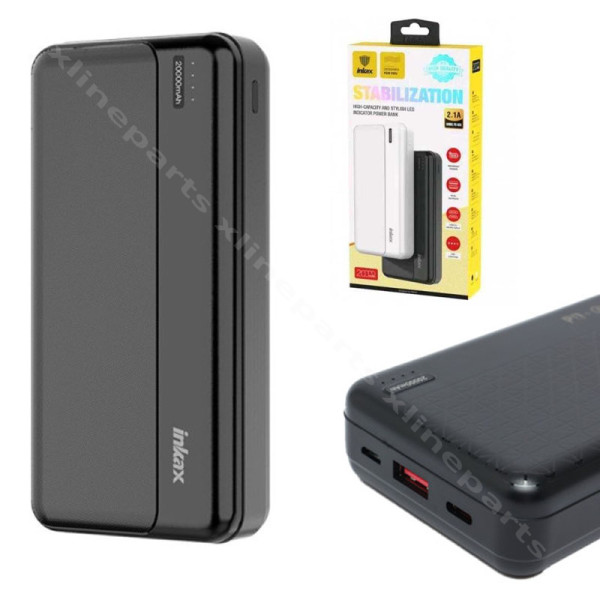 Power Bank Inkax PB-02A 2xUSB/ USB-C/ Micro USB 20000mAh black
