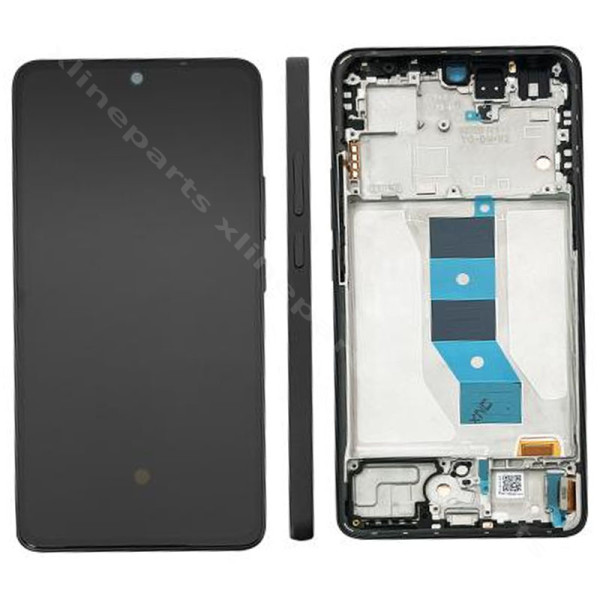 LCD Complete Frame Xiaomi Redmi Note 14 5G black (Original)