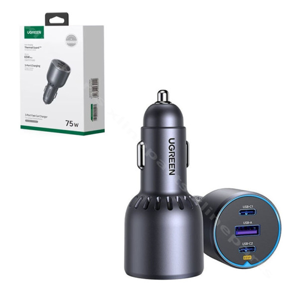 Car Charger USB/ Dual USB-C Ugreen EC703 75W 3.25A black