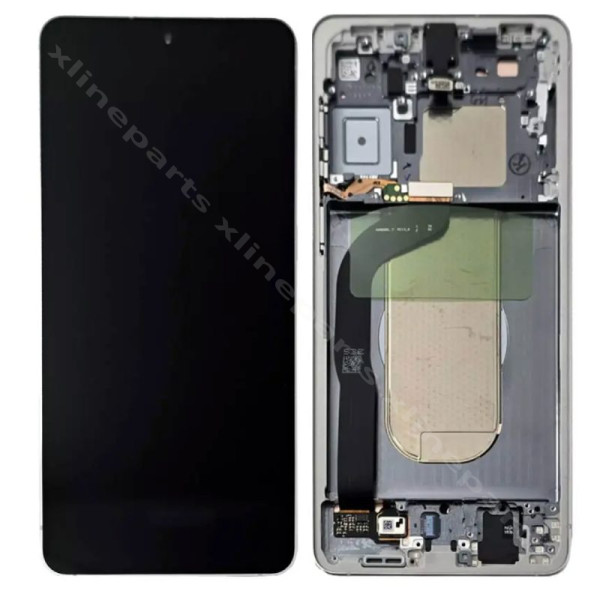 LCD Complete Frame Samsung S25 Edge S937 silver (Original)