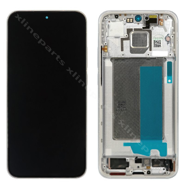 LCD Complete Frame Xiaomi Poco F7 5G silver (Original)