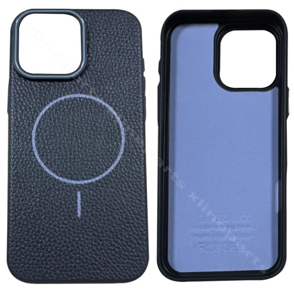 Πίσω θήκη TPU Lychee Texture Apple iPhone 16 Pro Max μαύρη γκρι ορχιδέα