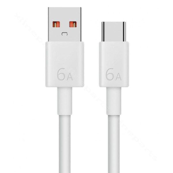 Cable USB to USB-C Huawei 66W 6A 1m white Bulk