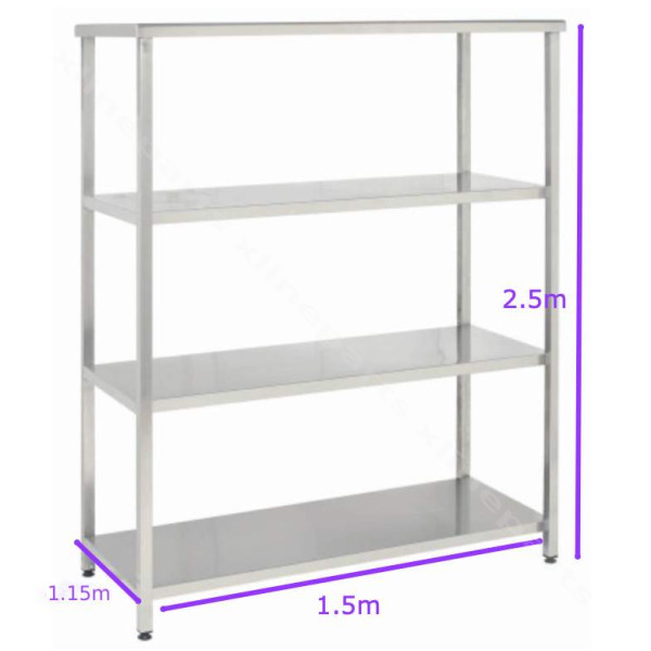 Metal Shelf Complete 4 Layers 1.15x0.80x2.50m