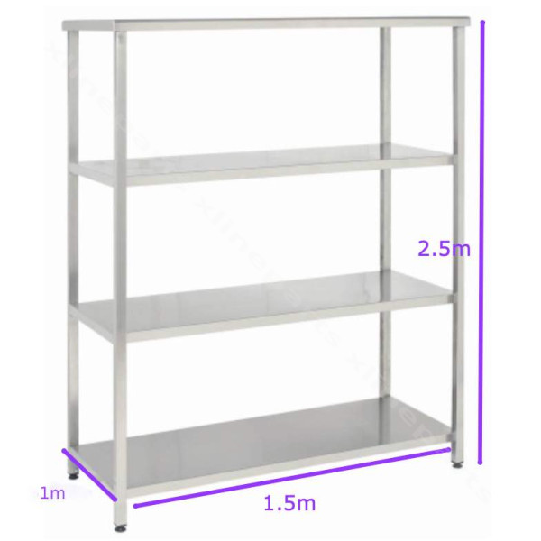 Metal Shelf Complete 4 Layers 1x0.80x2.50m