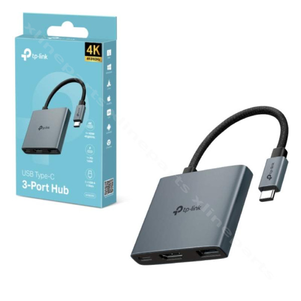 TP-Link UH3020C USB-C 3-in-1 Hub μαύρο