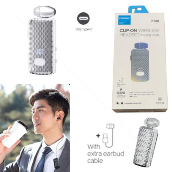 Наушники Fineblue F588 Wireless серебристые