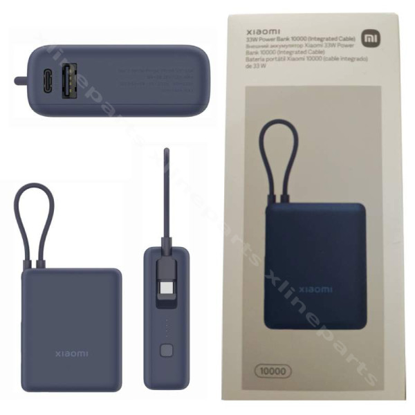 Power Bank Xiaomi BHR9333GL USB/ USB-C/ Integrated USB-C Cable 33W 10000mAh ice blue
