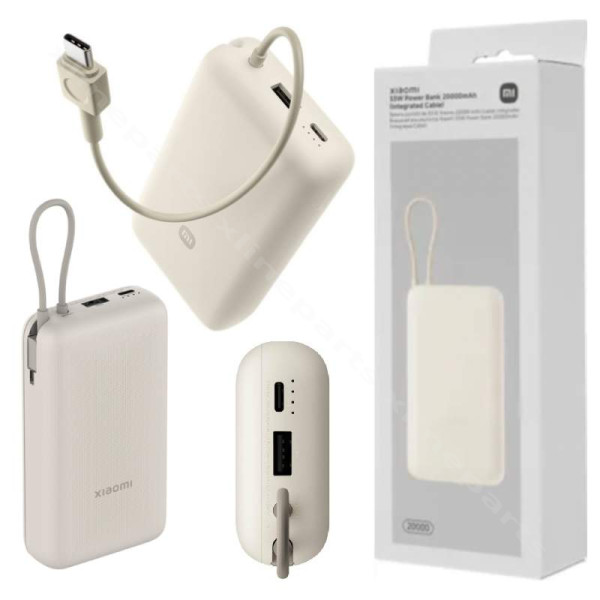Power Bank Xiaomi BHR8851GL USB/ USB-C/ Integrated USB-C Cable 33W 20000mAh tan