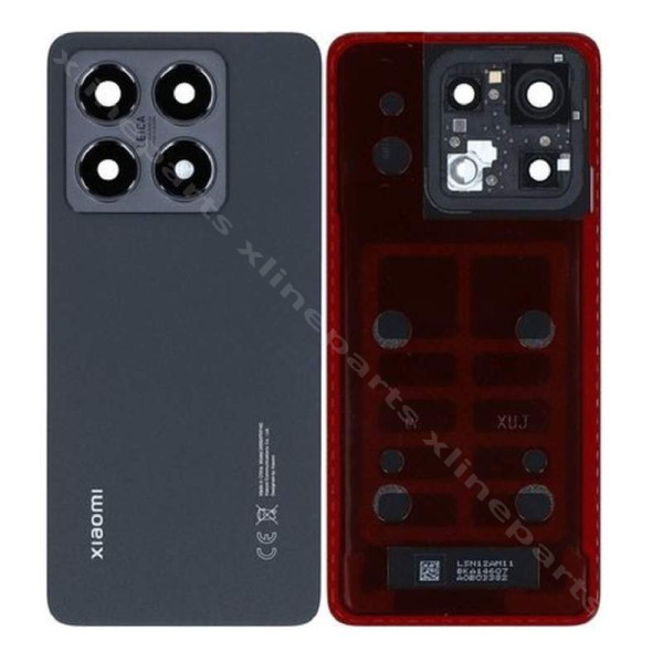 Задняя крышка батарейного отсека для объектива Xiaomi 14T Pro черный (Оригинал)
