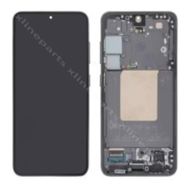 LCD Complete Frame Samsung S24 FE S721 black (Original) Assembled