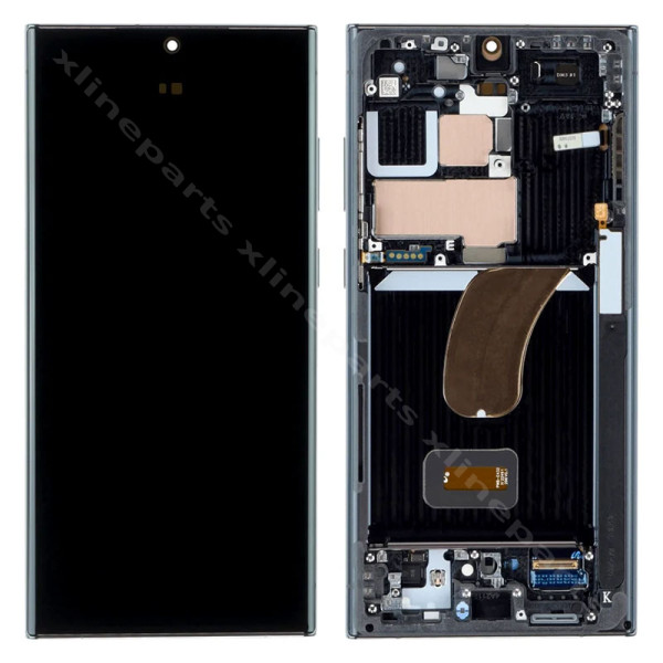 Πλήρες πλαίσιο LCD Samsung S23 Ultra S918 μαύρο (Πρωτότυπο) Συναρμολογημένο