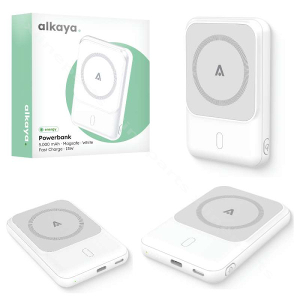 Power Bank Alkaya Thor Magsafe USB/ USB-C 5000mAh white