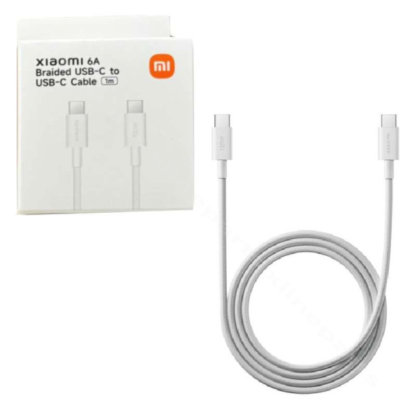 Καλώδιο USB-C σε USB-C Xiaomi BHR087KGL 120W 6A 1m Πλεγμένο λευκό