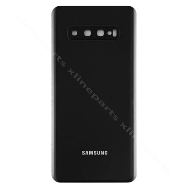 Задняя крышка аккумуляторного отсека, линза Samsung S10 Plus G975, призма, черная OEM*