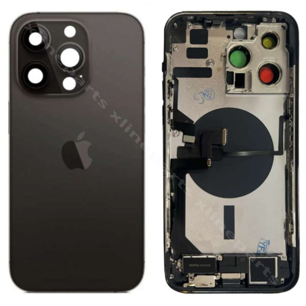 Back Battery Middle Cover Lens with Small Parts Apple iPhone 14 Pro Max black OEM*