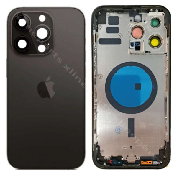 Back Battery Middle Cover Lens Apple iPhone 14 Pro Max black (Original)*