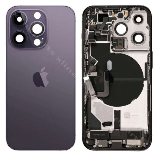 Back Battery Middle Cover Lens with Small Parts Apple iPhone 14 Pro Max purple OEM*