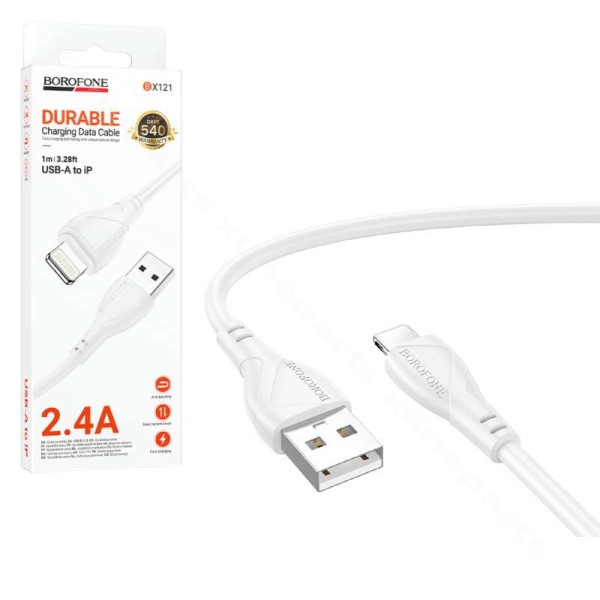Cable USB to Lightning Borofone BX121 18W 2.4A 1m white
