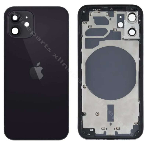 Back Battery Middle Cover Lens Apple iPhone 12 Mini black OEM