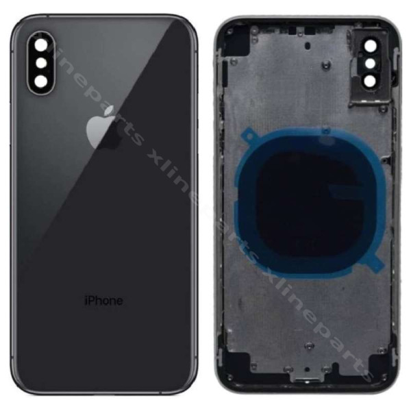Задняя батарея средняя крышка объектива Apple iPhone X Grey OEM