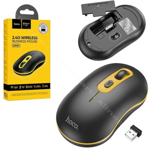 Hoco GM21 Wireless Mouse μαύρο κίτρινο