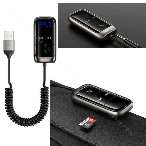 Bluetooth FM Car Transmitter Yesido YAU32 3.5mm / Micro SD black