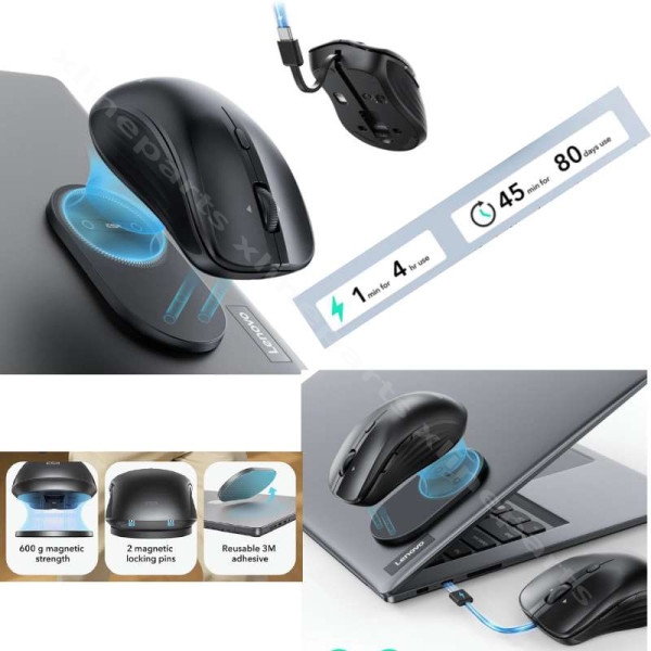 ESR Magmouse Magnetic Wireless Mouse μαύρο