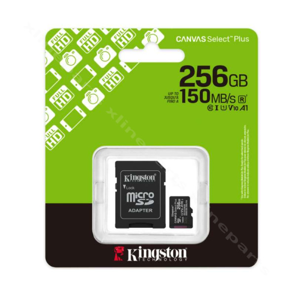 Kingston Micro SD Class 10 256GB (προσαρμογέας)