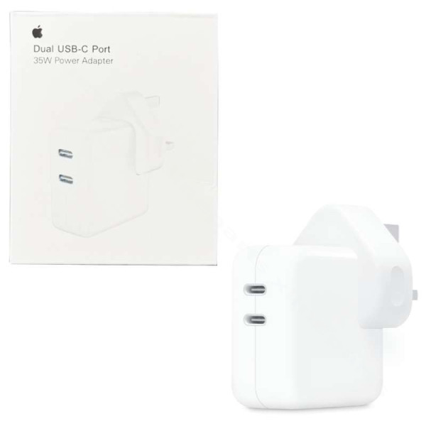 Charger Dual USB-C Apple 35W UK white