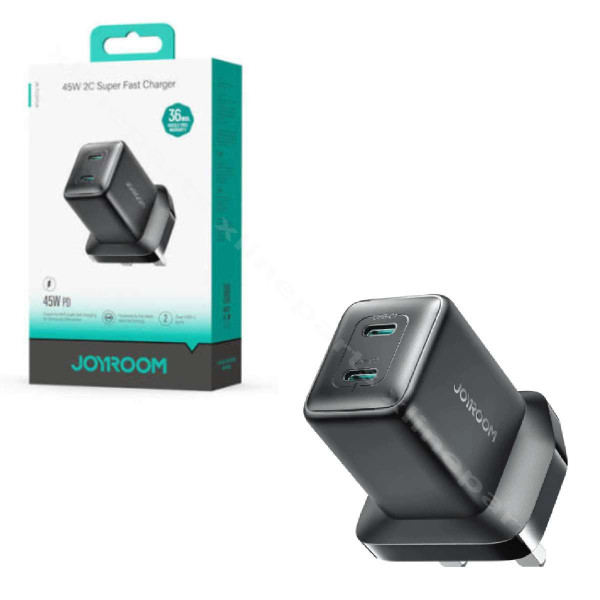 Charger Dual USB-C Joyroom JR-TCG17 45W UK black