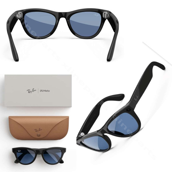 Ray-Ban Meta Skyler Gen 1st Smart Glass with AI 52-20 2F Clear Cerulean Blue Lense shiny black