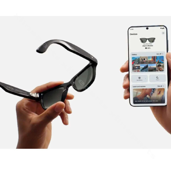 Ray-Ban Meta Skyler Gen 1st Smart Glass with AI 52-20 2F Clear Cerulean Blue Lense shiny black