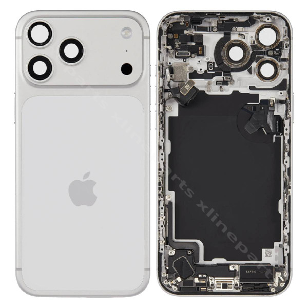 Задняя батарея, средняя крышка, объектив с мелкими деталями, Apple iPhone 17 Pro Max, серебристый OEM