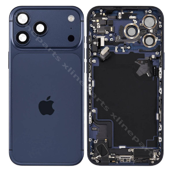 Задняя батарея, средняя крышка, объектив с мелкими деталями, Apple iPhone 17 Pro Max, синий OEM