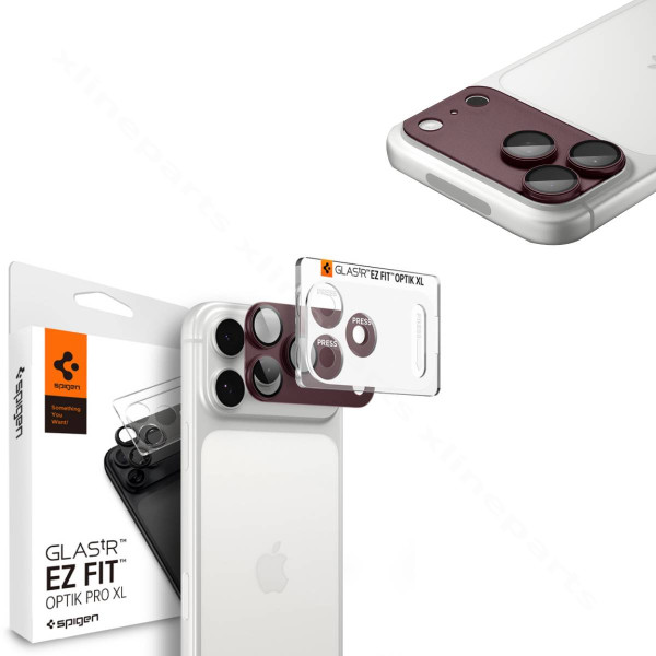 Tempered Glass Camera Protector Spigen Optik Pro XL Apple iPhone 17 Pro Max / 18 Pro Max burgundy