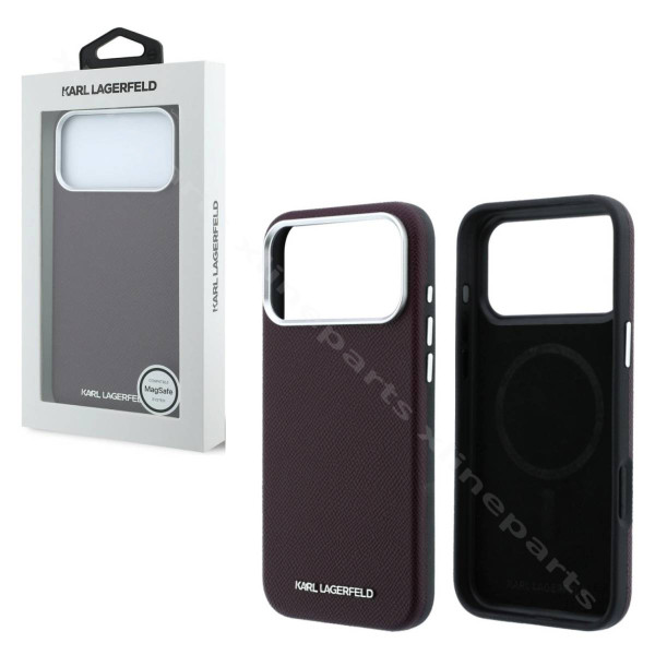 Back Case Magsafe Karl Lagerfeld Grained Logo Apple iPhone 17 Pro Max / 18 Pro Max burgundy